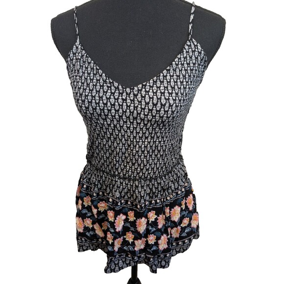 Patrons Of Peace Smocked Tank Top Cami Floral Boho Size Small - Picture 1 of 12